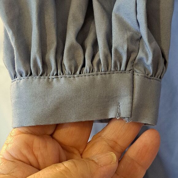 H&M Knee Length Button Up Shirt Dress V-Neckline Balloon Sleeves Preowned Size 2 - Picture 11 of 14